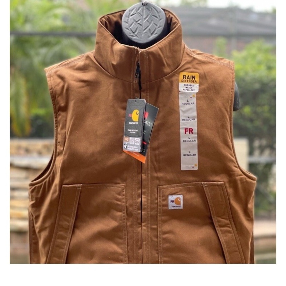 Carhartt Flame-Resistant Brown Vest Jacket XXL Quick Duck 103387 Men's Workwear